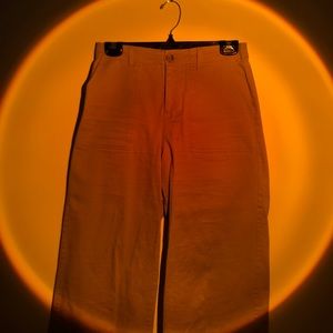 Wide leg cropped ankle beige pants